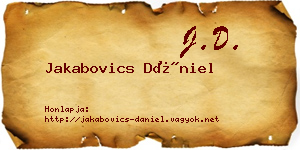 Jakabovics Dániel névjegykártya